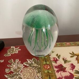 Vintage Jellyfish glass paperweight